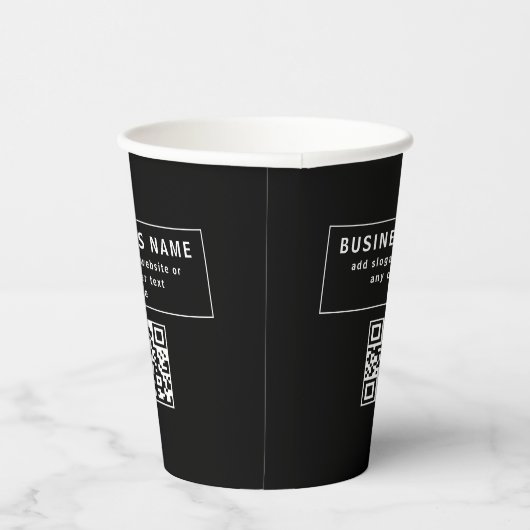 Gobelets En Papier Télécharger le code QR ou le logo | Noir moderne (Droite)
