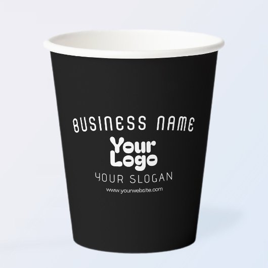 Gobelets En Papier Télécharger le logo Retro-Modern noir & blanc (mod