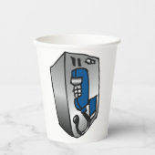 Gobelets En Papier Téléphone Payphone bleu (Recto)