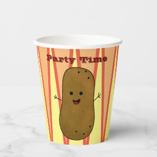 Gobelets En Papier Temps de fête de la pomme de terre heureuse