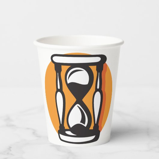 Gobelets En Papier Temps minimal Rétro Horververre (Recto)