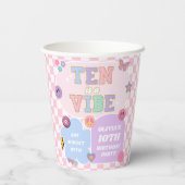 Gobelets En Papier Ten Is A Vibe Preppy Patch 10th Birthday Party (Verso)
