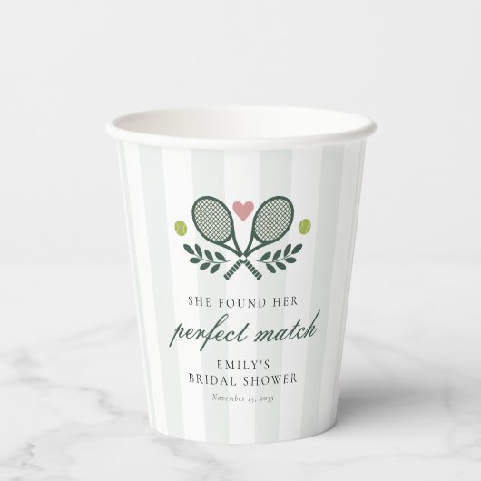 Gobelets En Papier Tennis Mariage Parfait Shower (Verso)