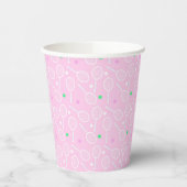 Gobelets En Papier Tennis Racket Motif Pastel Pink Party (Gauche)