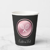 Gobelets En Papier Tennis Rose Gold Raquettes Custom Text Player Part (Verso)