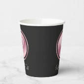 Gobelets En Papier Tennis Rose Gold Raquettes Custom Text Player Part (Gauche)