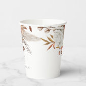 Gobelets En Papier Teracotta rustique Nom floral Baby shower Boho (Gauche)