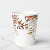 Gobelets En Papier Teracotta rustique Nom floral Baby shower Boho (Droite)