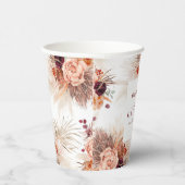 Gobelets En Papier Terracotta Floral Pampas Herbe Élégant Exotique (Droite)