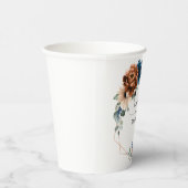 Gobelets En Papier Terracotta Marine Bleu Vert Mariage géométrique (Droite)