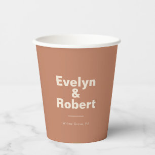 Gobelets En Papier Terracotta Minimaliste Élégant Mariage formel