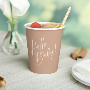 Gobelets En Papier Terracotta Moderne Minimaliste Baby Shower