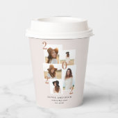 Gobelets En Papier Terre cuite géométrique multiphoto moderne (Verso)