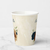 Gobelets En Papier terre cuite marine floral (Gauche)