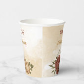 Gobelets En Papier terre cuite tonalité terre vert fleuri (Droite)