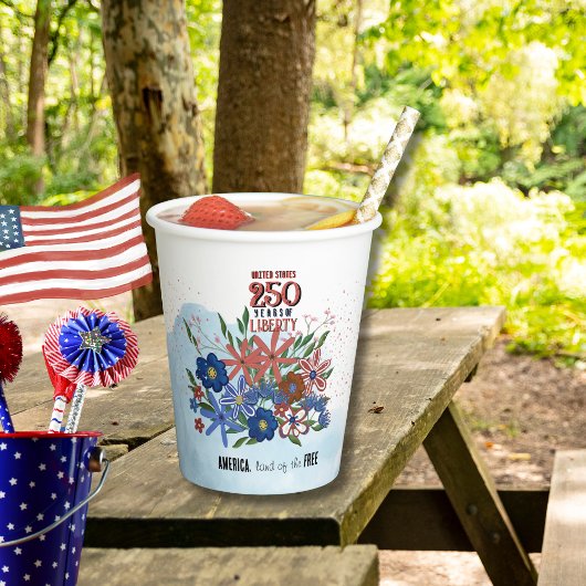 Gobelets En Papier Terre des Libres - US 250th Celebration Cup