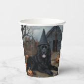 Gobelets En Papier Terre-Neuve Citrouille Halloween effroi (Verso)