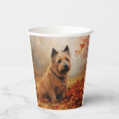 Gobelets En Papier Terrier australien en automne Leaves automne Inspi (Verso)