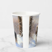 Gobelets En Papier Terrier Tibétain Laissons Il Neige Noël (Gauche)