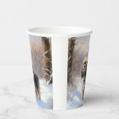 Gobelets En Papier Terrier Tibétain Laissons Il Neige Noël (Droite)