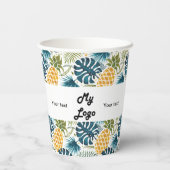 Gobelets En Papier Texte du logo de l'entreprise ananas (Verso)