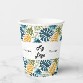 Gobelets En Papier Texte du logo de l'entreprise ananas (Recto)