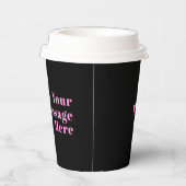 Gobelets En Papier Texte éditable rétro-moderne | Noir et rose (Droite)
