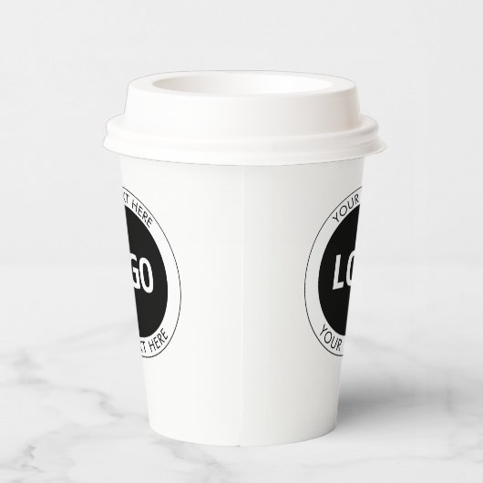 Gobelets En Papier Texte personnalisable simple et logo ou image (Droite)