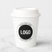 Gobelets En Papier Texte personnalisable simple et logo ou image (Recto)