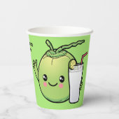 Gobelets En Papier Texte personnalisé de la noix de coco (Verso)