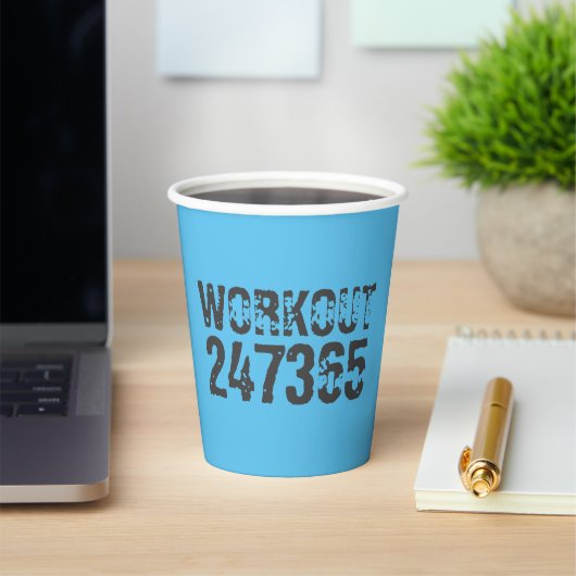 Gobelets En Papier Texte usé et rayé Workout 247365 bleu (Insitu)