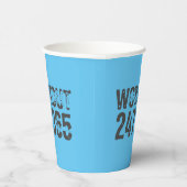 Gobelets En Papier Texte usé et rayé Workout 247365 bleu (Droite)