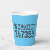 Gobelets En Papier Texte usé et rayé Workout 247365 bleu (Recto)