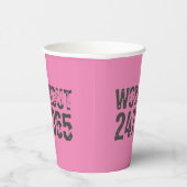 Gobelets En Papier Texte usé et rayé Workout 247365 rose (Droite)