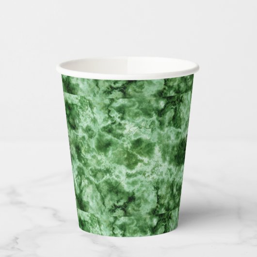 Gobelets En Papier Texture de marbre vert (Gauche)