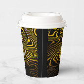 Gobelets En Papier Texture de tourbillons noir jaune or (Droite)