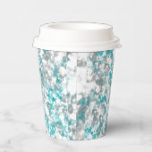 Gobelets En Papier texture gris turquoise et marbre blanc (Droite)
