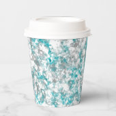 Gobelets En Papier texture gris turquoise et marbre blanc (Recto)