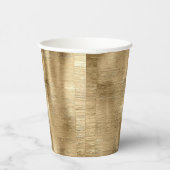 Gobelets En Papier Texture métallique or rustique brillant élégant (Droite)