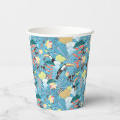 Gobelets En Papier Texture tropicale avec toucans et colibris (Verso)