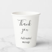 Gobelets En Papier Thank you add name message simple stylish calligra (Recto)
