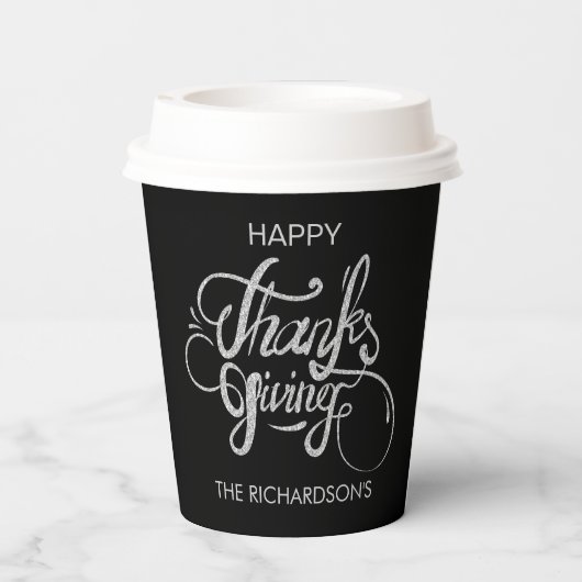 Gobelets En Papier Thankgiving Text Design Paper Cup (Verso)