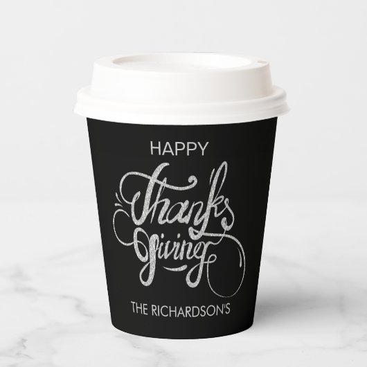 Gobelets En Papier Thankgiving Text Design Paper Cup (Recto)