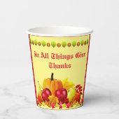 Gobelets En Papier Thanksgiving (Verso)