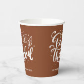 Gobelets En Papier Thanksgiving Be Thanksgiving Script Harvest Brown (Gauche)