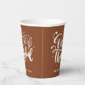 Gobelets En Papier Thanksgiving Be Thanksgiving Script Harvest Brown (Droite)