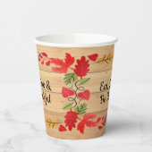 Gobelets En Papier Thanksgiving Mangez Boire & Soyez Joyeux Bois Brow (Gauche)