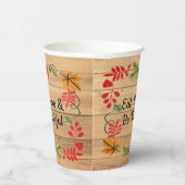 Gobelets En Papier Thanksgiving Mangez Boire & Soyez Joyeux Bois Brow (Droite)