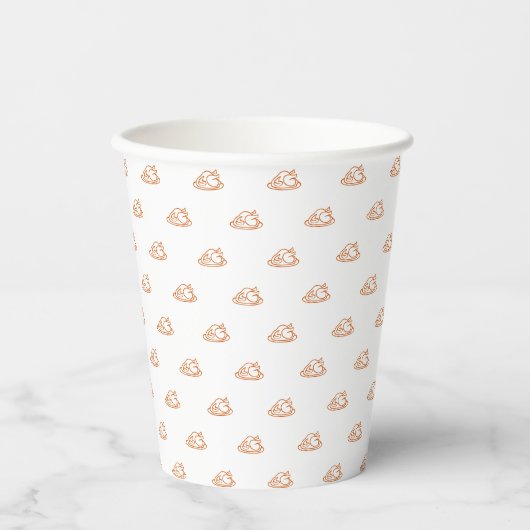 Gobelets En Papier Thanksgiving orange dinde mignonne motif drôle (Recto)