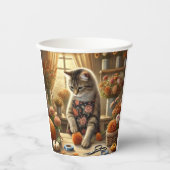 Gobelets En Papier Thanksgiving thème avec citrouille (Recto)